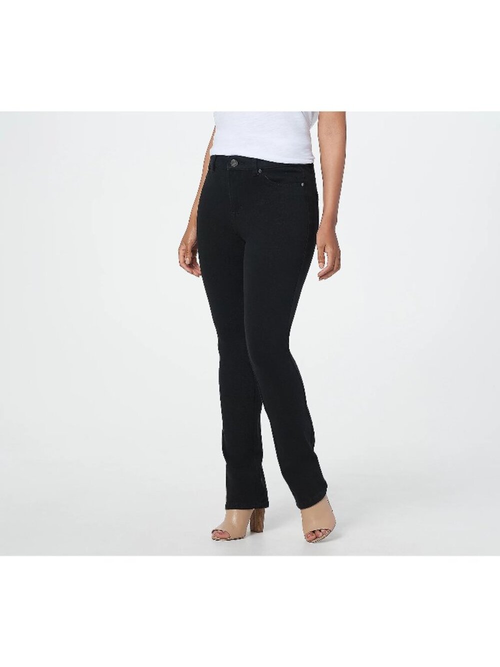 Belle by Kim Gravel Jeans Size 2 Petite Flexibelle Straight Black Cotton Blend